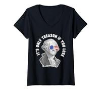 Femme George Washington : ce n'est Que de la trahison si Vous perdez T-Shirt avec Col en V