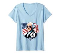 Femme George Washington n'a Pas de Roi drôle en Amérique T-Shirt avec Col en V