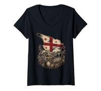 Femme Géorgie Tbilissi Caucase T-Shirt avec Col en V