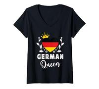 Femme German Queen Germany Flag Proud German Woman T-Shirt avec Col en V
