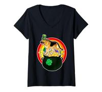 Femme German Shepherd Leprechaun Lucky Dog Shamrock Patricks Day T-Shirt avec Col en V