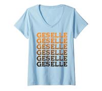 Femme Geselle Artisan Ouvrier Qualifié Vintage Rétro Style T-Shirt avec Col en V
