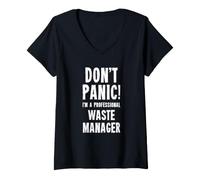 Femme Gestionnaire des déchets T-Shirt avec Col en V
