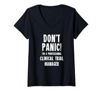 Femme Gestionnaire des essais cliniques T-Shirt avec Col en V