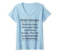 Femme Gestionnaire du Commerce T-Shirt avec Col en V