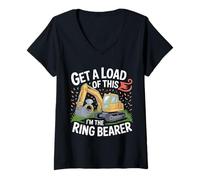 Femme Get A Load of This I'm The Ring Bearer Cute Son Boy - T-Shirt avec Col en V