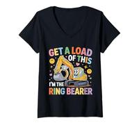 Femme Get A Load of This I'm The Ring Bearer Garçon de Fils Mignon T-Shirt avec Col en V
