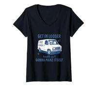 Femme Get in Loser Trouble Ain't Gonna Make Itself Ratcoon Opossum T-Shirt avec Col en V