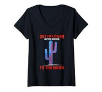 Femme Get in Loser We `re Going to The Moon T-Shirt avec Col en V