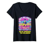 Femme Get in Loser We're Crossing The Delaware 250e Anniversaire T-Shirt avec Col en V