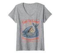 Femme Get in Loser We're Doing Gods Will Jonah 1:17 Christian T-Shirt avec Col en V