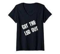 Femme Get The Lead Out Classic Rock T-Shirt avec Col en V