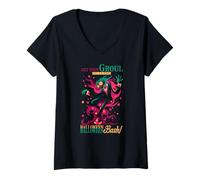 Femme Get Your Ghoul on at The Halloween bash T-Shirt avec Col en V