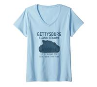 Femme Gettysburg Flank Secure - Petit Hommage Rond T-Shirt avec Col en V