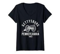 Femme Gettysburg Pennsylvania 1863 Battlefield war civil history T-Shirt avec Col en V