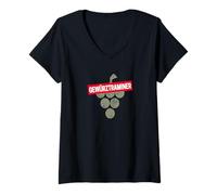 Femme Gewürztraminer Vin Vintage buveurs et vignerons T-Shirt avec Col en V