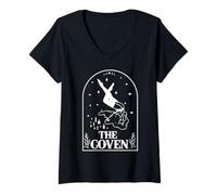 Femme Ghost The Coven Demoiselle d'honneur Gothique Mariage Enterrement de Vie de Jeune Fille T-Shirt avec Col en V