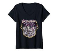 Femme Ghostbusters Venkman Stantz Egon 16 Bits Pixel Arcade Art T-Shirt avec Col en V