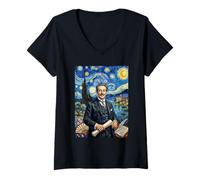 Femme Giacomo Puccini Compositeur Pianiste T-Shirt avec Col en V