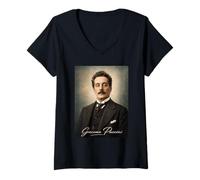 Femme Giacomo Puccini (Compositeur) T-Shirt avec Col en V