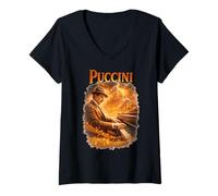 Femme Giacomo Puccini Compositeur T-Shirt avec Col en V