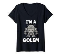 Femme Giant Humor Creature golems Cute Simple I'm a Golem T-Shirt avec Col en V