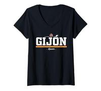 Femme Gijon Spain T-Shirt avec Col en V