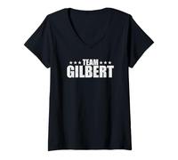 Femme Gilbert Nom de Famille Anniversaire Gilbert Nom de Famille Couple T-Shirt avec Col en V
