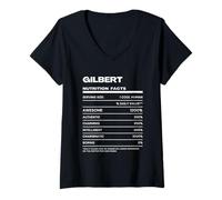 Femme Gilbert Valeur Nutritive Nom Drôle T-Shirt avec Col en V