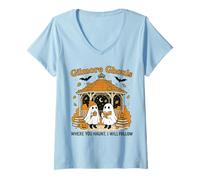 Femme Gilmore Ghouls Ghosts Where You Haunt I Will Follow Design T-Shirt avec Col en V