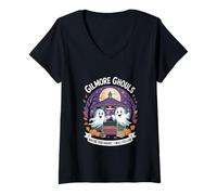 Femme Gilmore Ghouls Where You Haunt I Will Follow Halloween Ghost T-Shirt avec Col en V