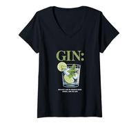 Femme Gin Because I Like My Regrets Crisp Herbal 43% T-Shirt avec Col en V
