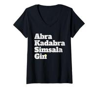 Femme Gin Buveur Amour De Gin Magique Abra Kadabra Simsala Gin T-Shirt avec Col en V
