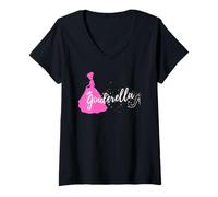Femme Ginderella Gin Enterrement de Vie de Jeune Fille Inscription JGA T-Shirt avec Col en V