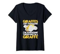 Femme Girafes are Awesome I'm Awesome I'm A Funny Giraffe T-Shirt avec Col en V