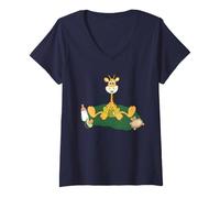 Femme Giraffe DE BÉBÉ en Couche T-Shirt avec Col en V