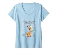 Femme Giraffe's are Awesome I am Awesome Therefore I am a Giraffe T-Shirt avec Col en V