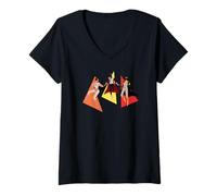 Femme Girl Hero Trio : T-Shirt de Super-héros pour Femmes et Filles T-Shirt avec Col en V