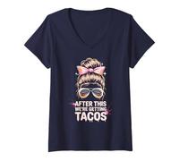 Femme Girls After This we Get Tacos Mudder Princess Mudding T-Shirt avec Col en V