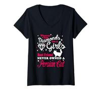 Femme Girl's Best Friend Never Owned A Persian Cat Funny Kitten T-Shirt avec Col en V