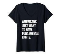 Femme Girls Just Want to Have Fundamental Human Rights I'm Big Fan T-Shirt avec Col en V