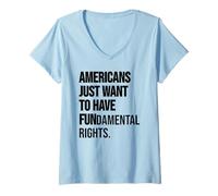 Femme Girls Just Want to Have Fundamental Rights Women Human Right T-Shirt avec Col en V