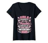 Femme Girls Weekend 2025 Apparemment, nous sommes des problèmes quand ensemble T-Shirt avec Col en V