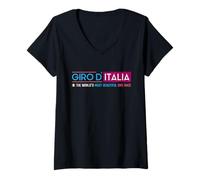 Femme Giro d'Italia La Plus Belle Course de vélo au Monde T-Shirt avec Col en V