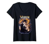 Femme Giuseppe Verdi Compositeur T-Shirt avec Col en V