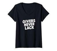 Femme GIVERS Never Lack. Citation de générosité, T-Shirt avec Col en V
