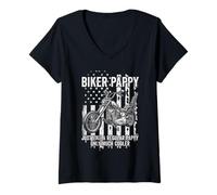 Femme Glacière Pappy Much pour Moto T-Shirt avec Col en V