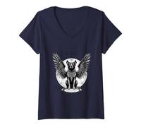 Femme Glasya a déchaîné Les Ailes de la Goétie T-Shirt avec Col en V