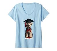Femme Glen of Imaal Terrier Casquette de remise de diplôme Motif chien T-Shirt avec Col en V