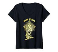 Femme Glorioso Apóstol San Judas Tadeo Mexico Judas el Apóstol T-Shirt avec Col en V